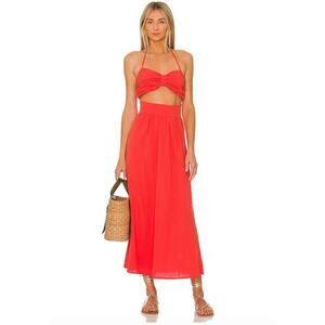 NWT SNDYS‎ Boat Linen Dress in Spice Red/Orange